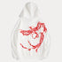 Spring Sukajan Phoenix Embroidery Hoodie with red phoenix design on back, ideal for spring wear.